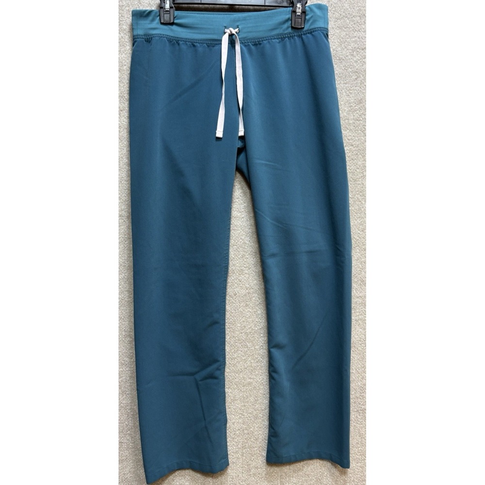 Figs Scrub Pants Women's Small Green Pink Drawstring Waist + Pockets Technical